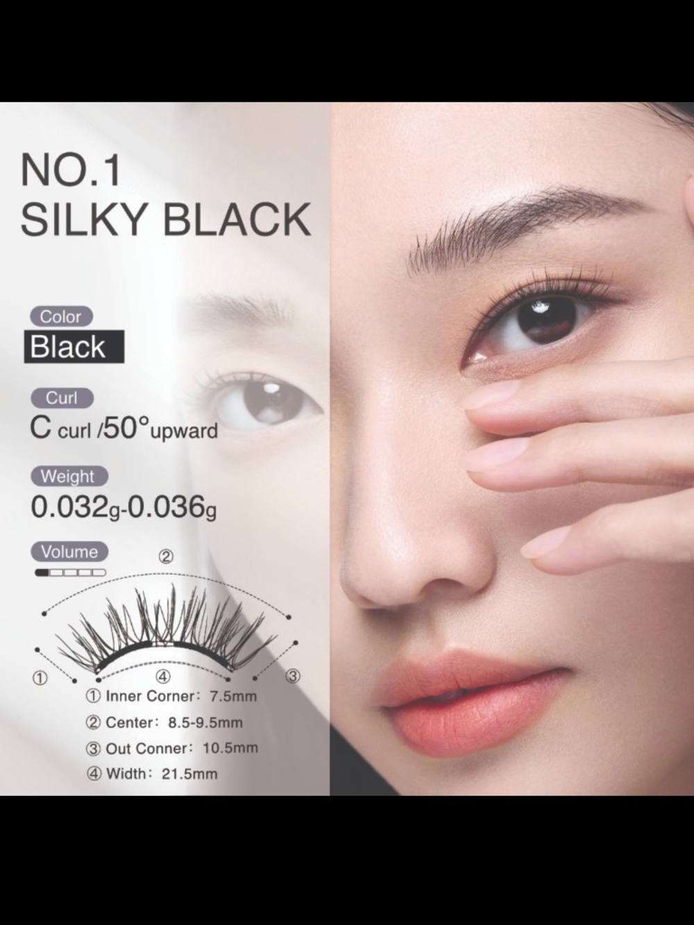 Wosado Magnetic Lashes (no.1 Silky Black)